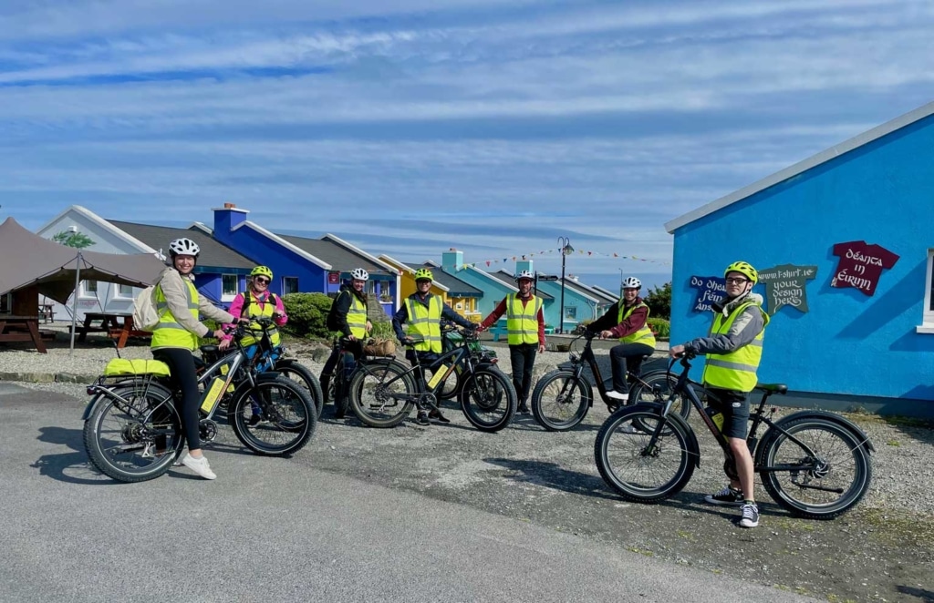 bike tourist in irish town